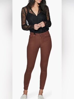PAIGE Hoxton Ankle Coated High-Waist Skinny Jeans NWT